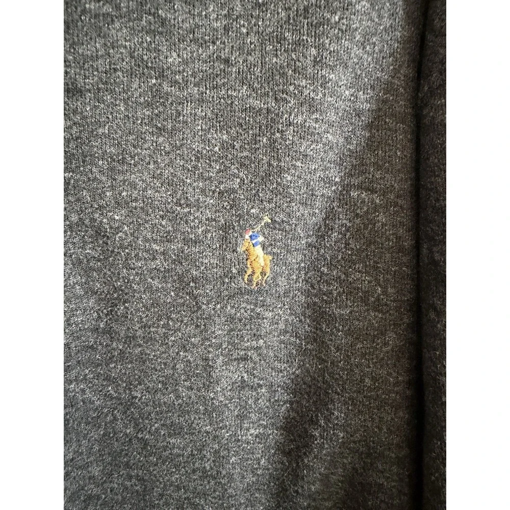 Polo Ralph Lauren Men XL 1/4 Zip Pullover Knit Estate Rib Sweater Gray Pony